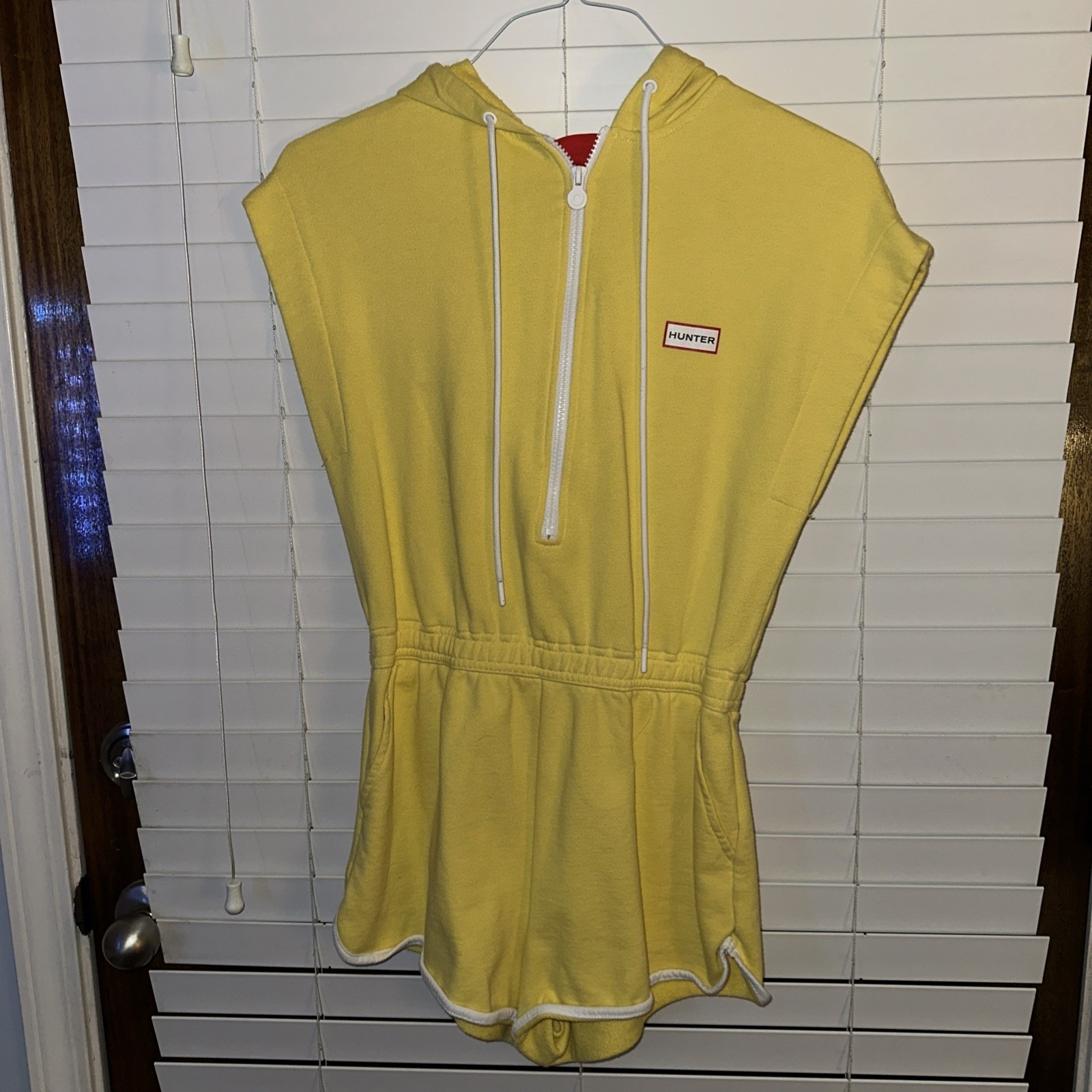 Hunter For Target Women Hooded Short Sleeve Romper - Yellow Xs